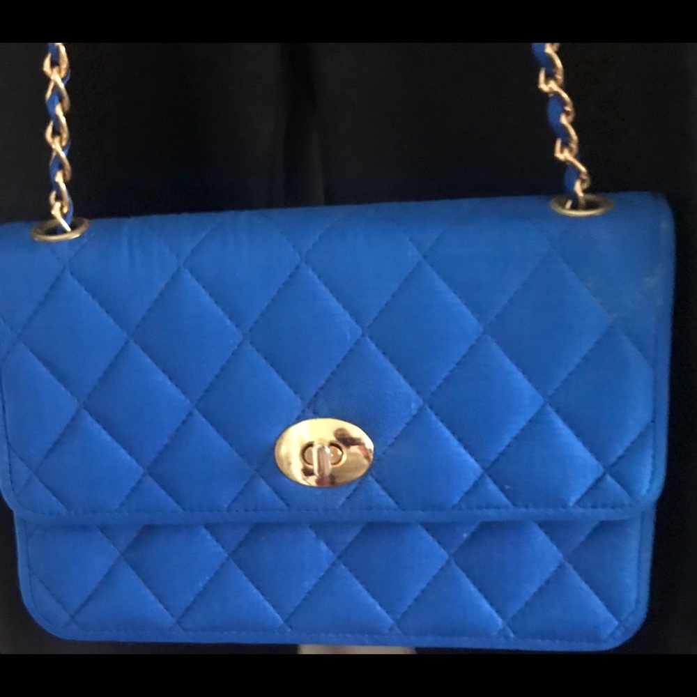 New Khanitha Blue Quilted Thai Silk Pocketbook Purse made in Thailand - Picture 16 of 16